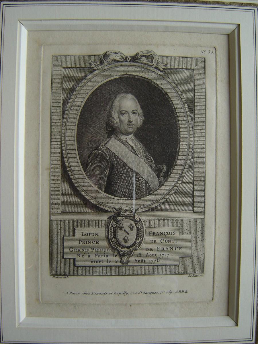 Louis François, Prince de Conty Grand Prieur de France née à Paris, le 13 août 1717, mort le 2 août 1776, Pierre Adrien Le Beau, 18e siècle