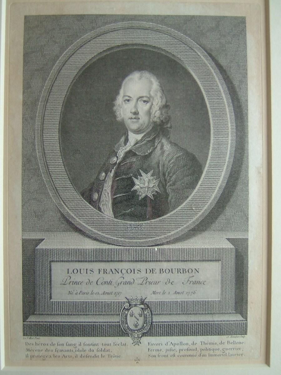 Louis François de Bourbon, prince de Conti, Grand Prieur de France né à Paris le 12 août 1717, mort le 2 août 1776, Antoine Louis Romanet, 2e moitié 18e siècle