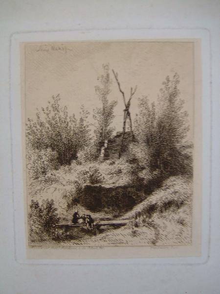Paysage avec personnages (factice), Louis Marvy