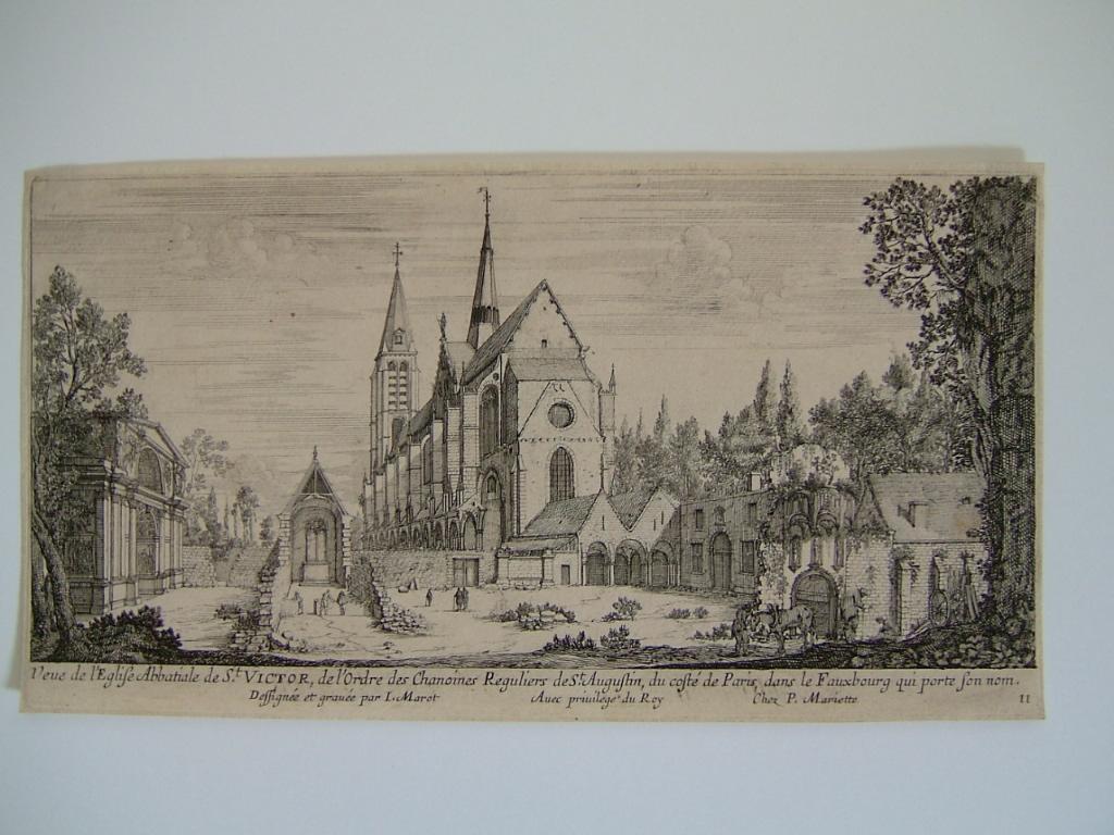 Vue de l'église Abbatiale de St Victor, Jean Marot, 17e siècle