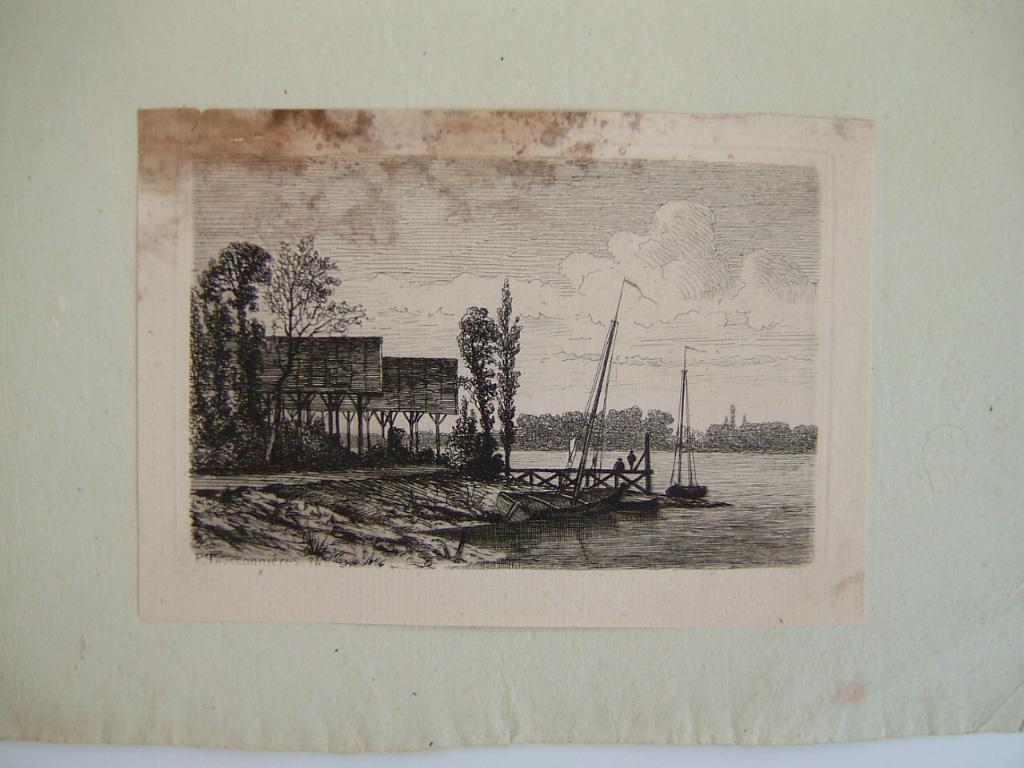 Paysage au bord de l'eau (factice), Pierre Teyssonnieres, 1874