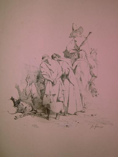 Groupe de personnages orientalistes (titre factice), Gustave Guillaumet, 19e siècle