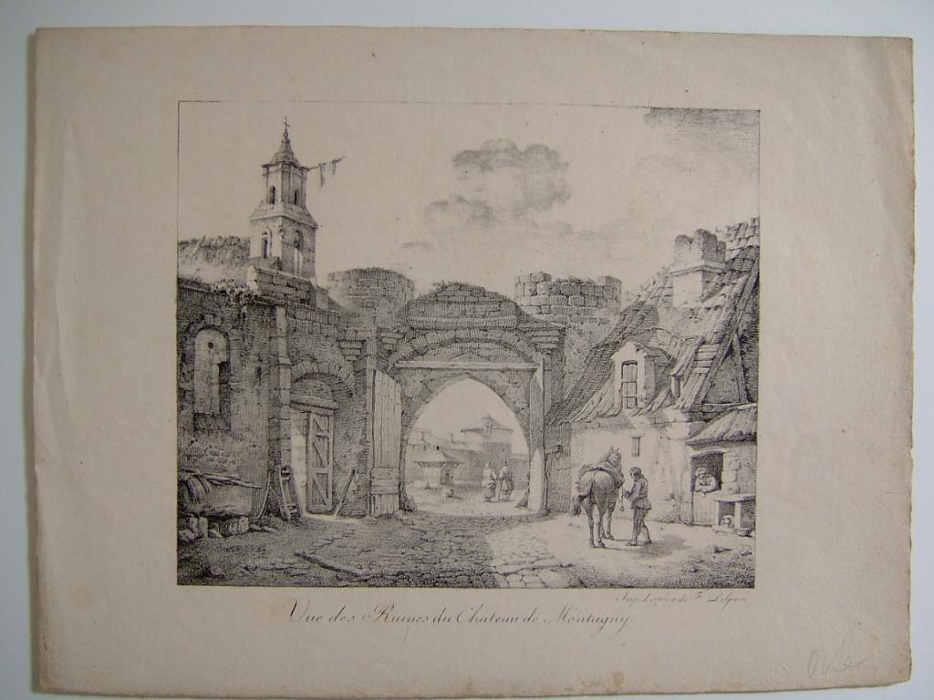 Vue des ruines du château de Montagny, François Séraphin Delpech, 19e siècle