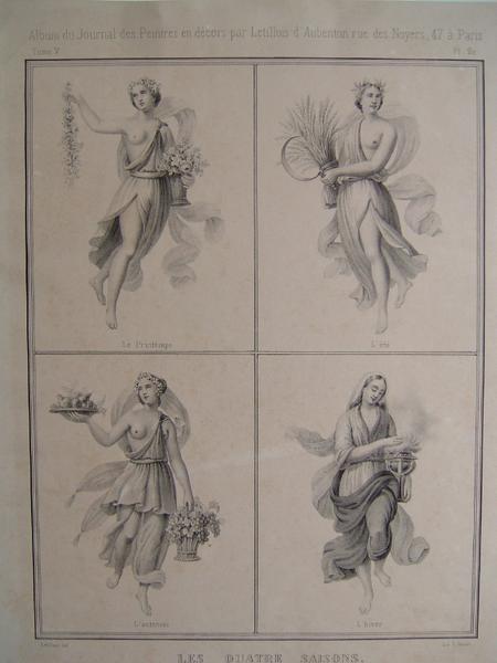 Album du Journal des Peintres en décors : Les quatre saisons, Victor Petit, 19e siècle