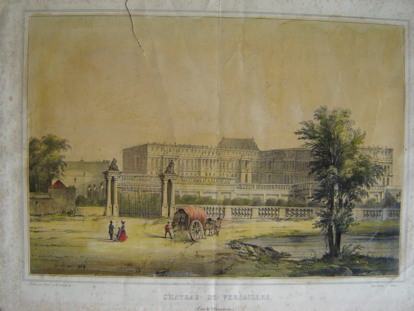 Le château de Versailles côté de l'Orangerie, Dopter, 1839