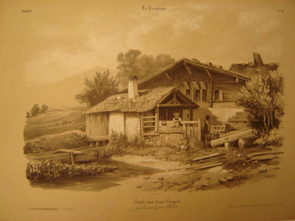La Campagne, Etude aux deux crayons, Louis-Julien Jacottet, 1844