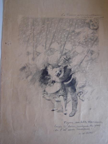 La France sera républicaine ou cosaque, Adolphe Léon Willette, 19e siècle