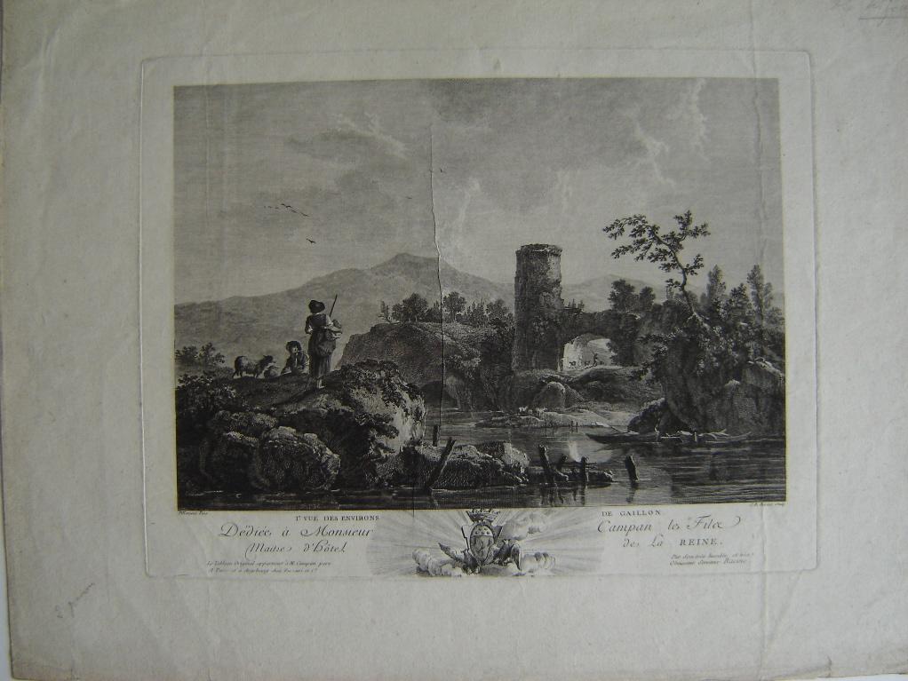 Première vue des environs de Gaillon (Eure), Jean Baptiste Racine, 2e moitié 18e siècle