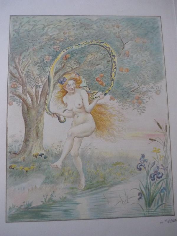 Eve et le serpent, Adolphe Léon Willette, 4e quart 19e siècle, 1er quart 20e siècle