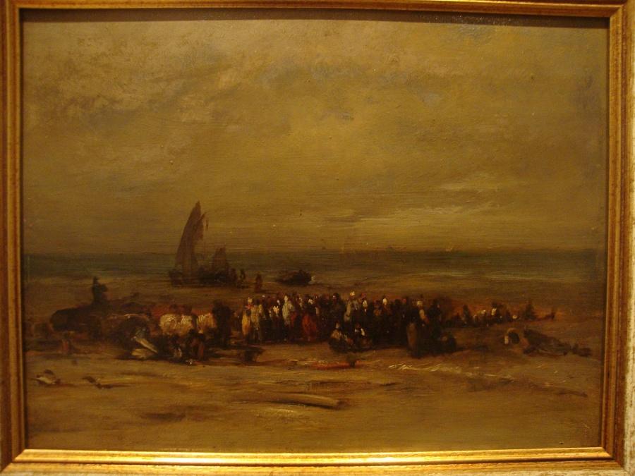 Pêcheurs sur la plage, Auguste Marie Boulard, 19e siècle