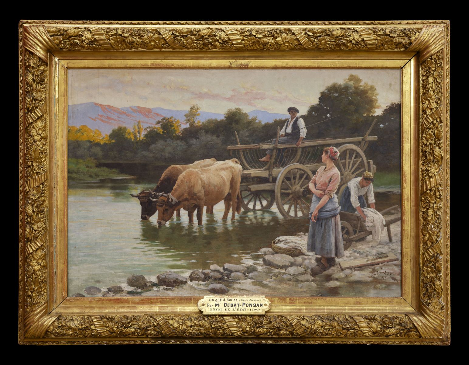 Passage d'un gué à Saliès dans les Pyrénées, Édouard Debat-Ponsan, 1899