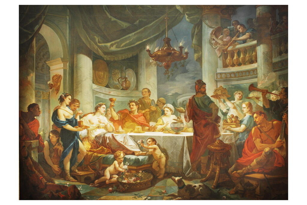 Repas d'Antoine et de Cléopâtre ; Le Repas que Cléopâtre, reine d'Egypte donna à Marc-Antoine ; Le Repas de Cléopâtre et de Marc-Antoine, Charles Natoire, 1754