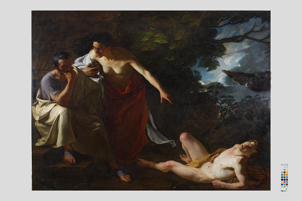 Locuste remettant à Narcisse le poison destiné à Britannicus, en fait l’essai sur un jeune esclave_0