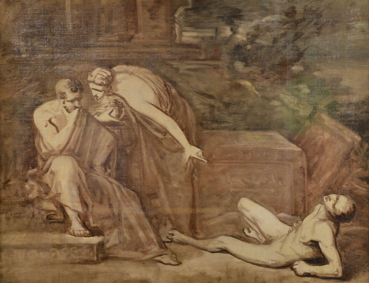 Locuste remettant à Narcisse le poison destiné à Britannicus, en fait l’essai sur un jeune esclave_0