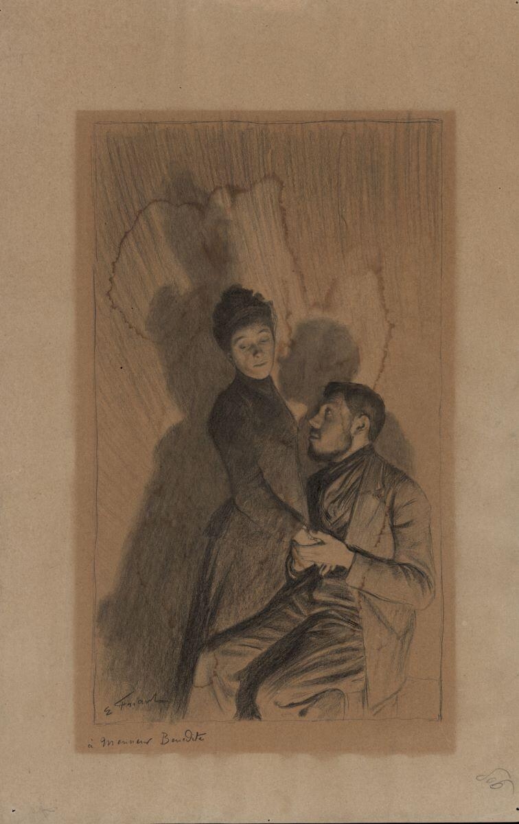 Dessin d'illustration, Émile Friant, 19e siècle, 20e siècle