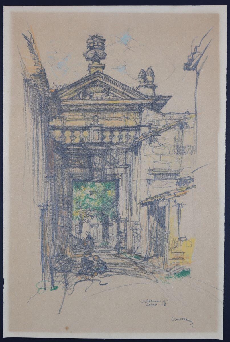 Porte des Chartreux Villeneuve-lès-Avignon (Porte des Chartreux) ; Porte de la Chartreuse, Armand Coussens, 1918