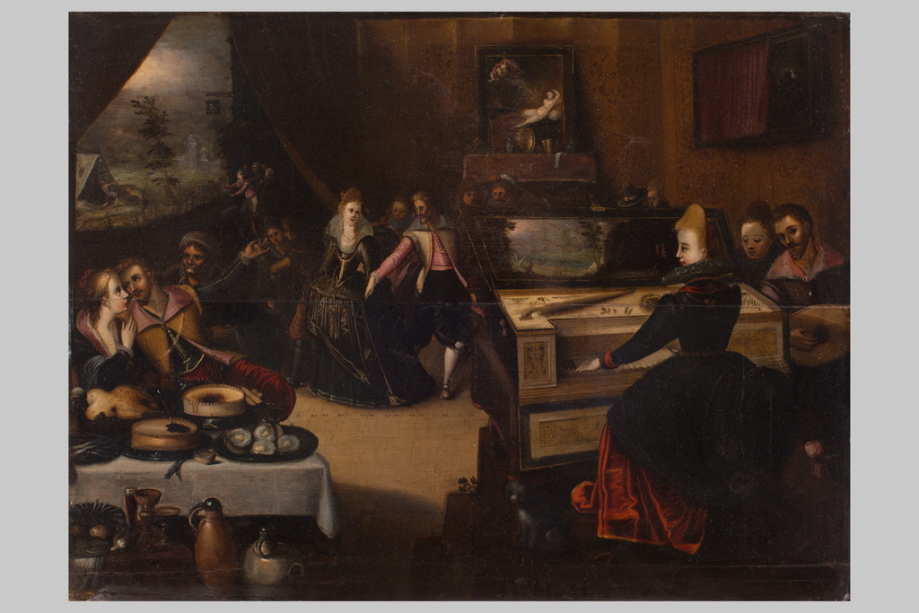 Scène d’intérieur, l’enfant prodigue chez les courtisanes, Hieronymus Francken, 1595 vers