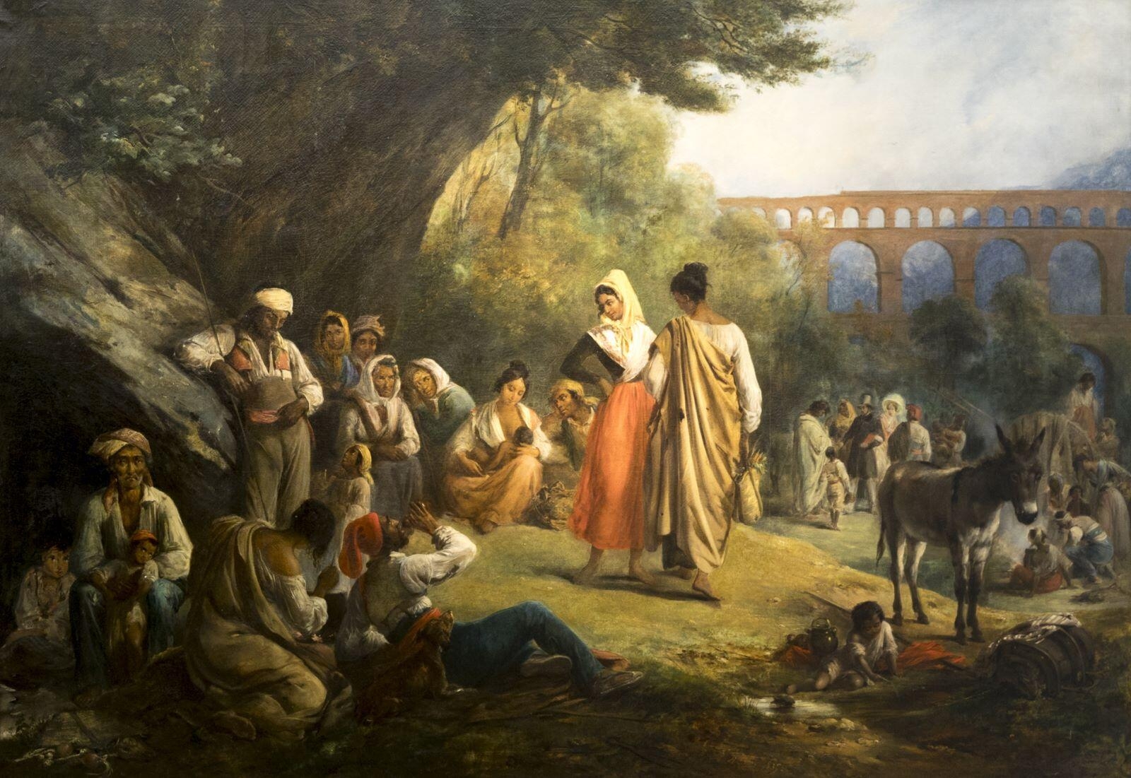 Les Bohémiens au Pont du Gard, Alexandre Marie Colin, 1835