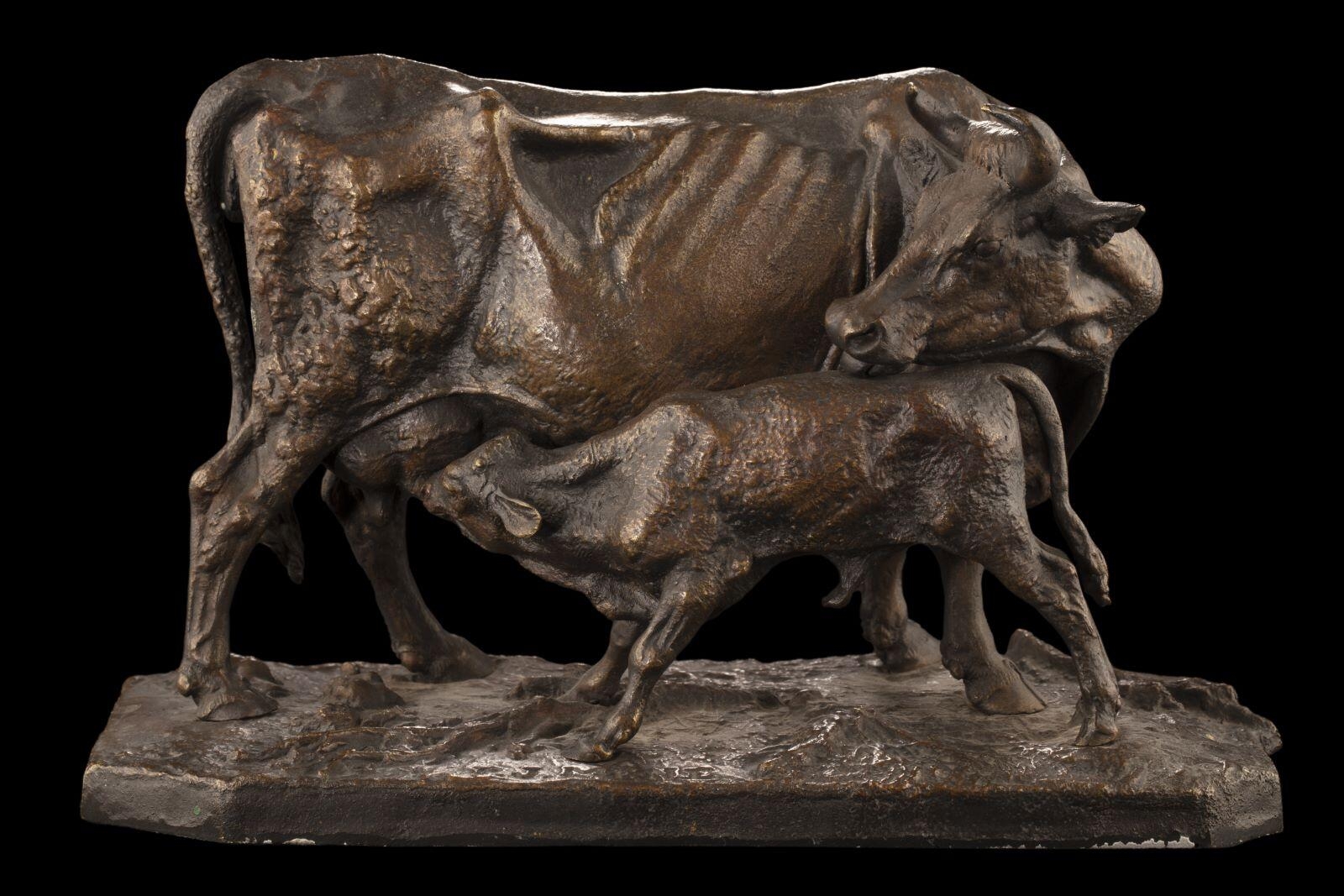 Vache et son veau, Pierre Jules Mêne, 19e siècle