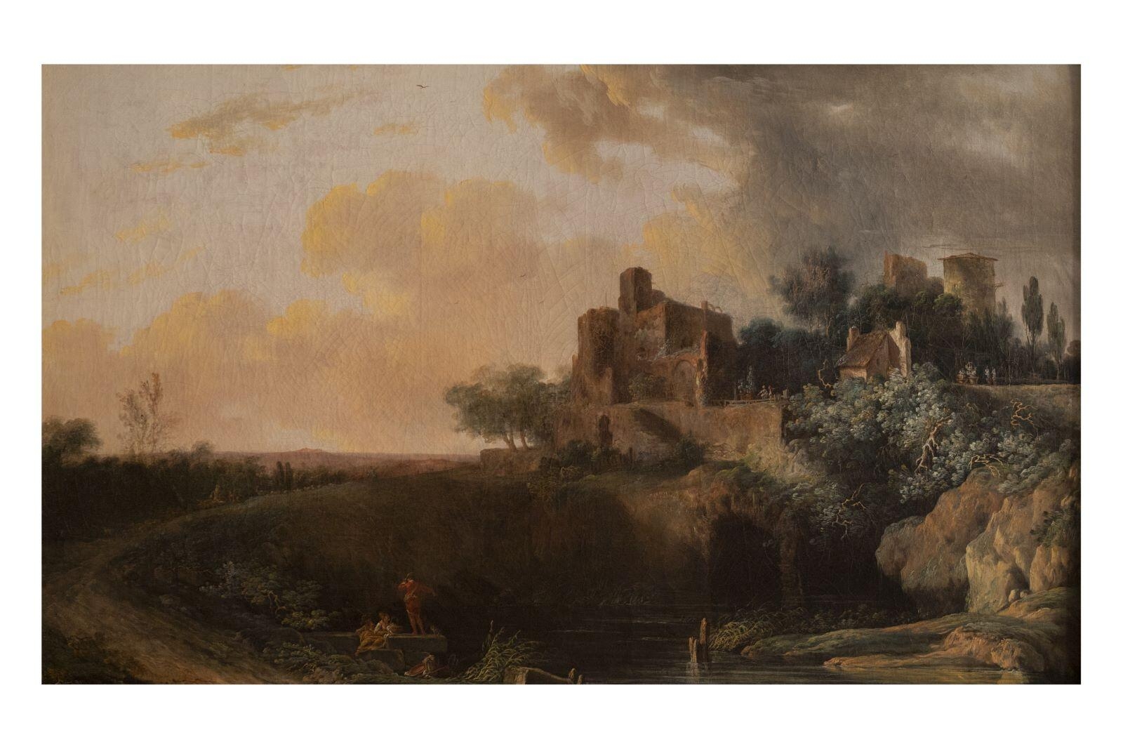 Grand paysage champêtre ; Paysage, Louis Gabriel Moreau, 1770-1780