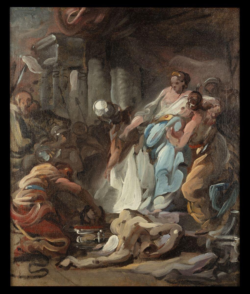 Thomyris, reine des Massagètes, fait tremper la tête de Cyrus dans un vase de sang _0