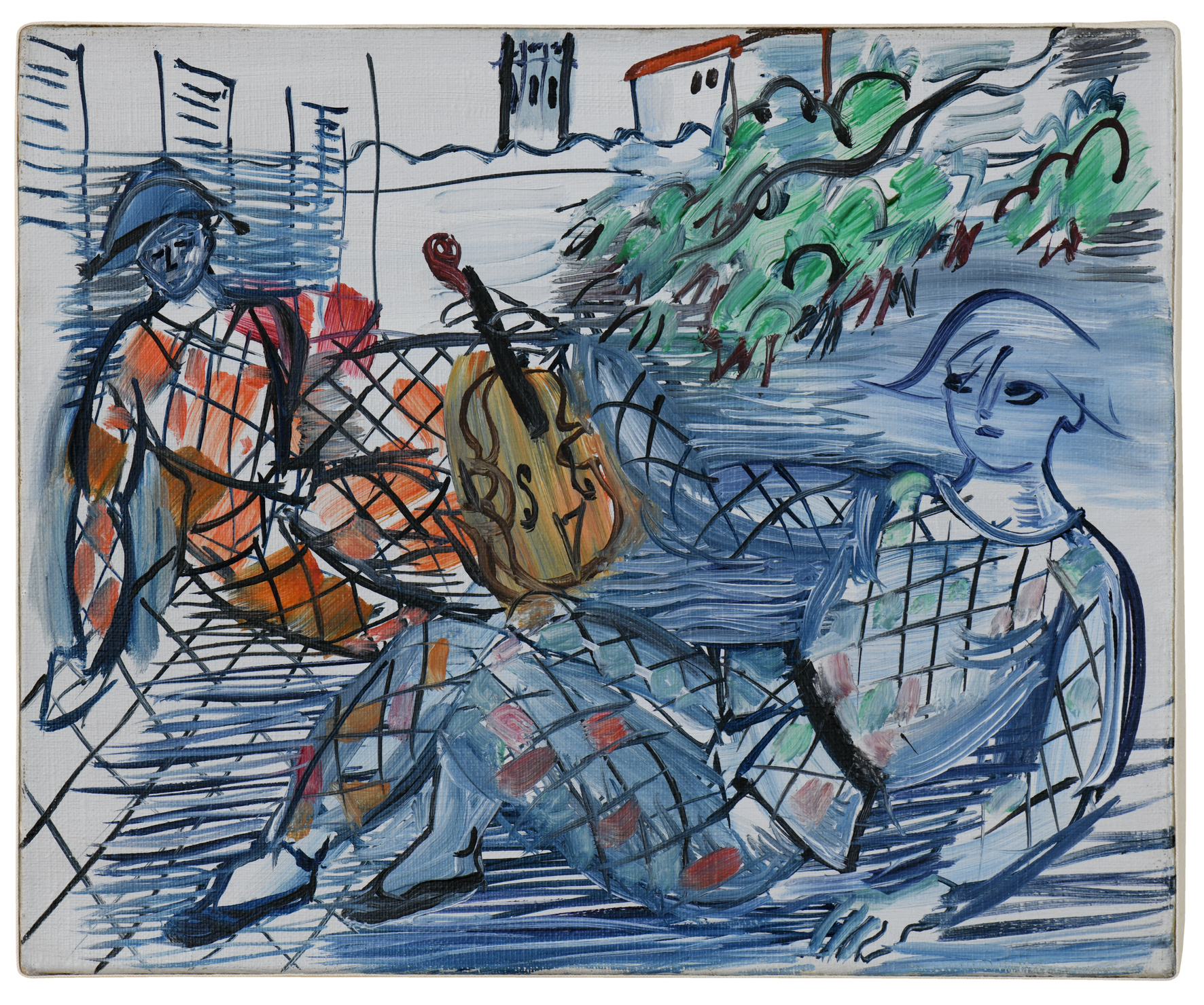 Arlequins rouge et blanc au violon, Raoul Dufy, 1945-1946