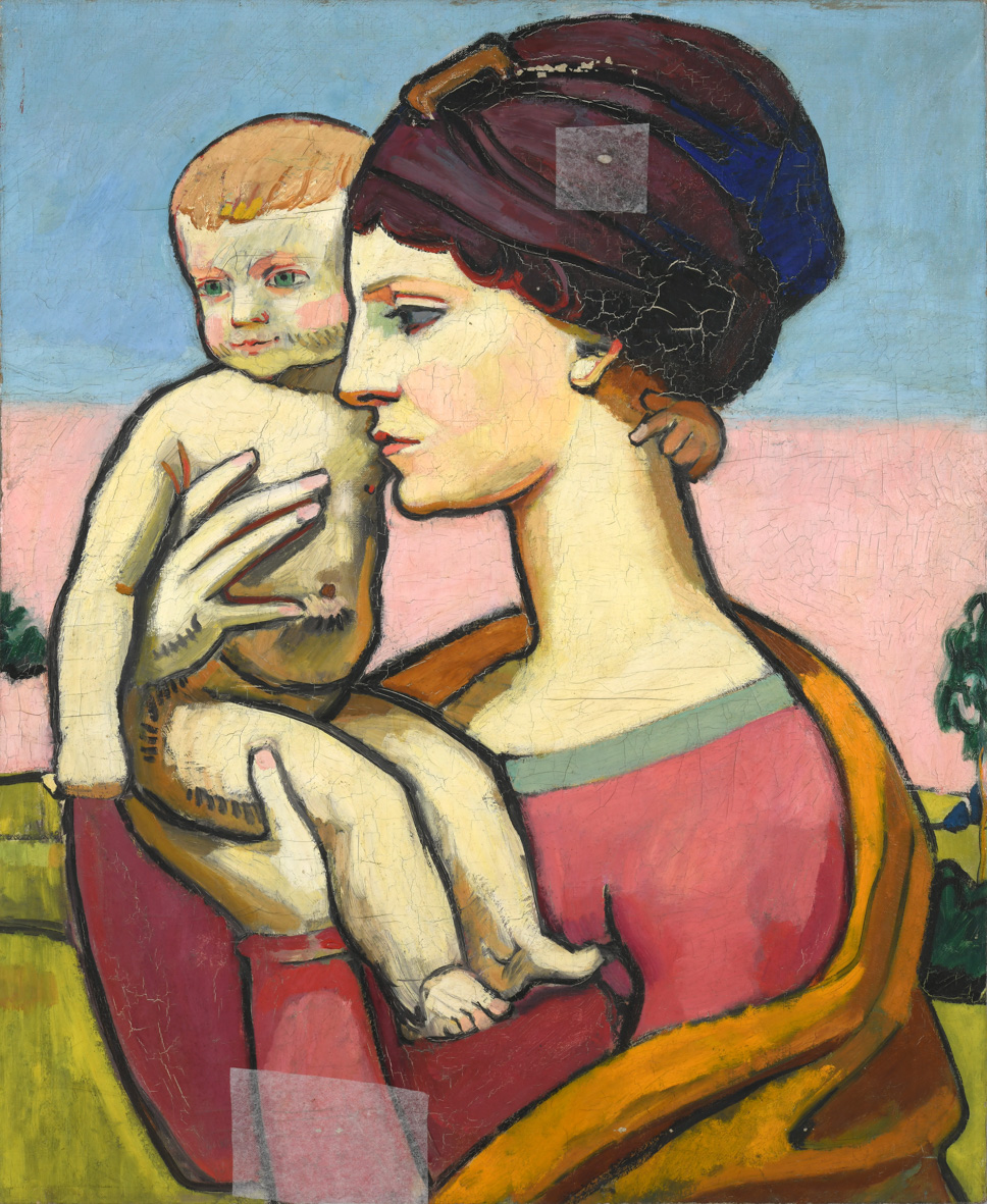 Marcelle tenant sa fille, Florence, Maurice Marinot, 1911