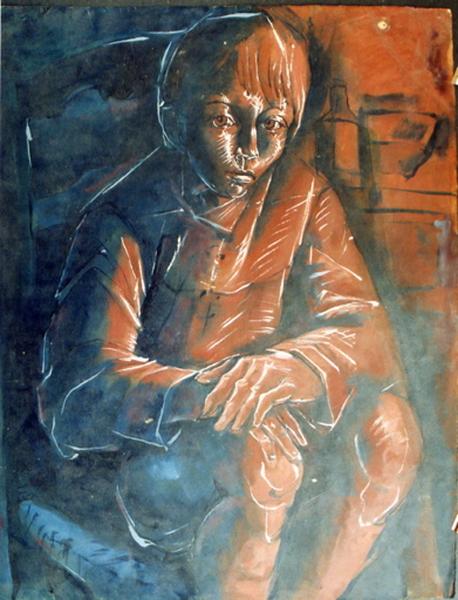 Garçon dans une tonalité rouge_0