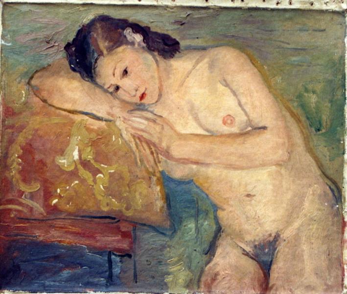 Nu, la tête sur un coussin_0