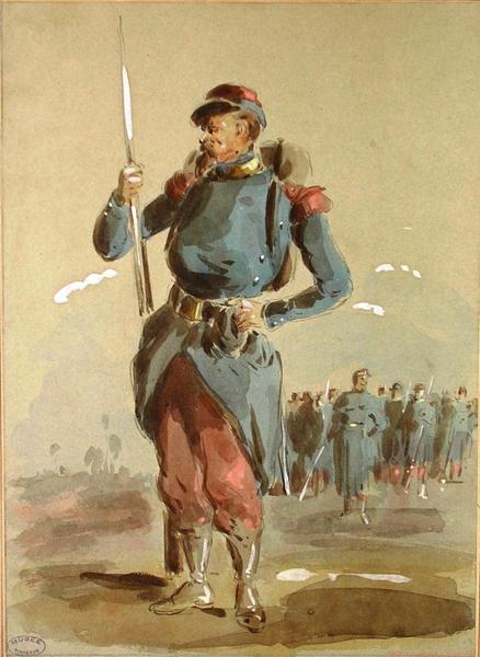 Une sentinelle, Alexandre Dupendant, 19e siècle