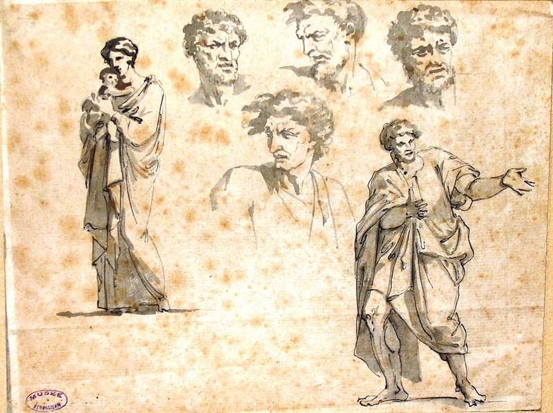 Etudes de femmes, enfants, hommes et têtes_0