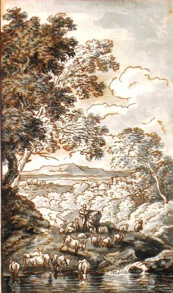 Boeufs et moutons, Johannes Lingelbach, 17e siècle