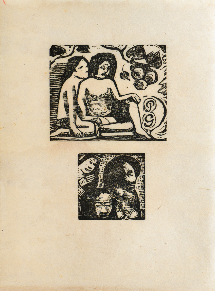tirage d'après les bois gravés de Noa-Noa pages 51 et 57 (élément d'ensemble), George Daniel de Monfreid, 1922-1924