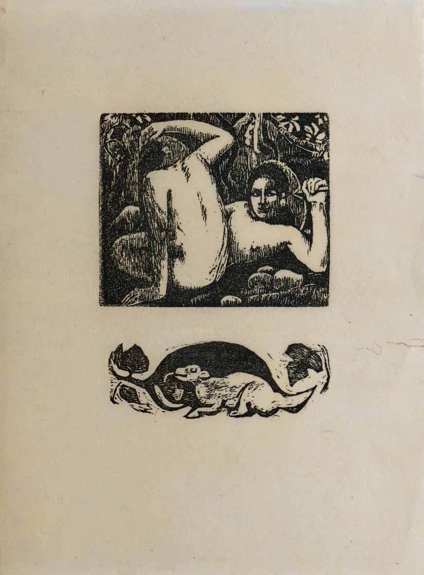 tirage d'après les bois gravés de Noa-Noa pages 75 et 79 (élément d'ensemble), George Daniel de Monfreid, 1922-1924