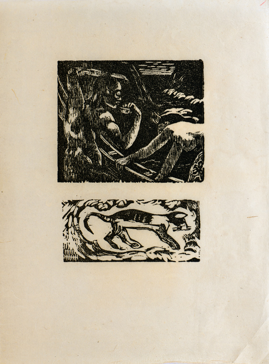 tirage d'après les bois gravés de Noa-Noa pages 101 et 106 (élément d'ensemble), George Daniel de Monfreid, 1922-1924