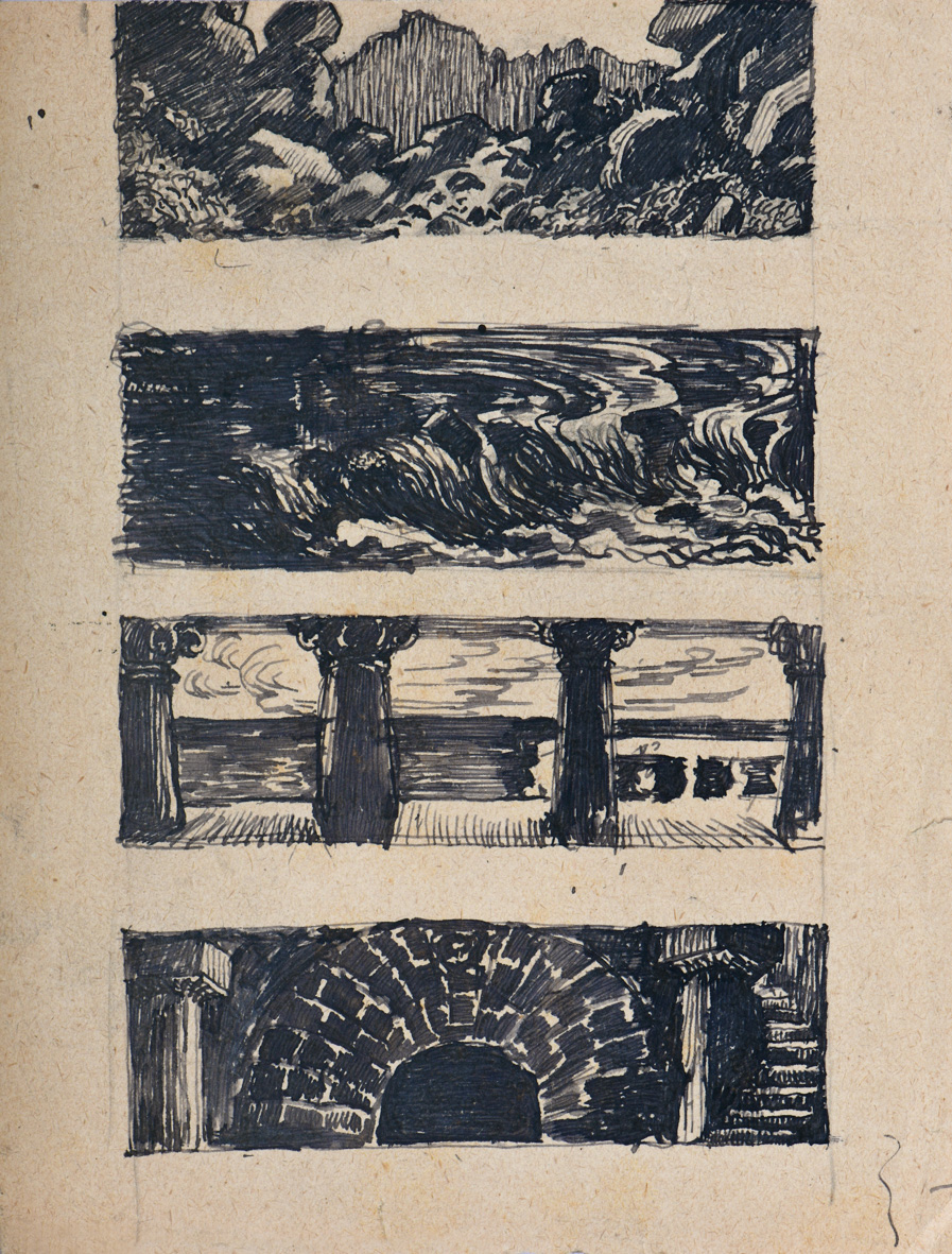 Orphée-Roi dessin préparatoire (élément d'ensemble), George Daniel de Monfreid, 1920