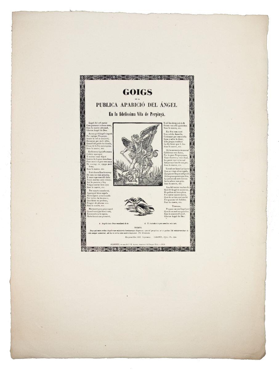 Goigs de la publica aparicio del Angel en la fidelissima vila de Perpinyà, Jean Alzine, 20e siècle