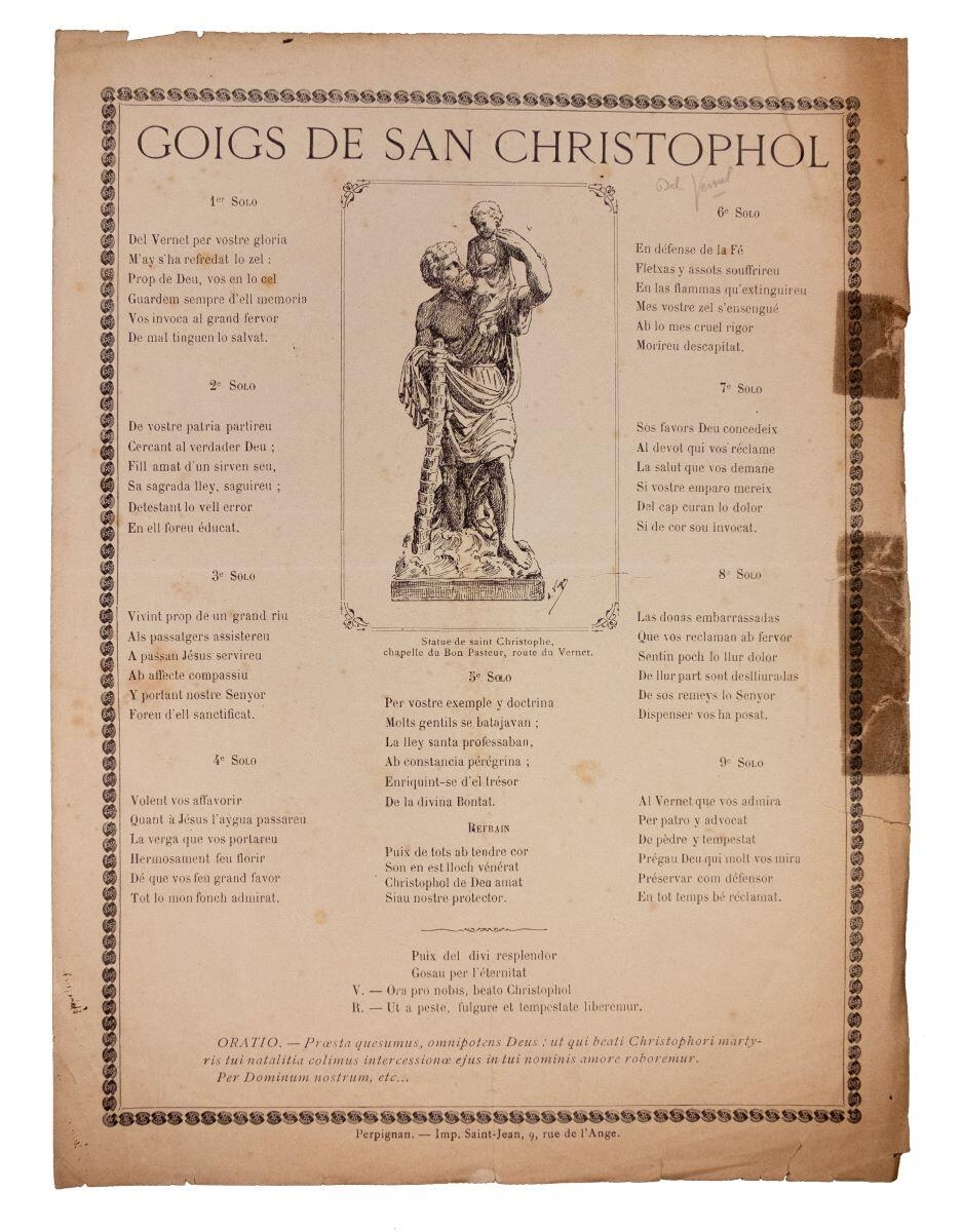 Goigs de San Christophol (del Vernet), 20e siècle