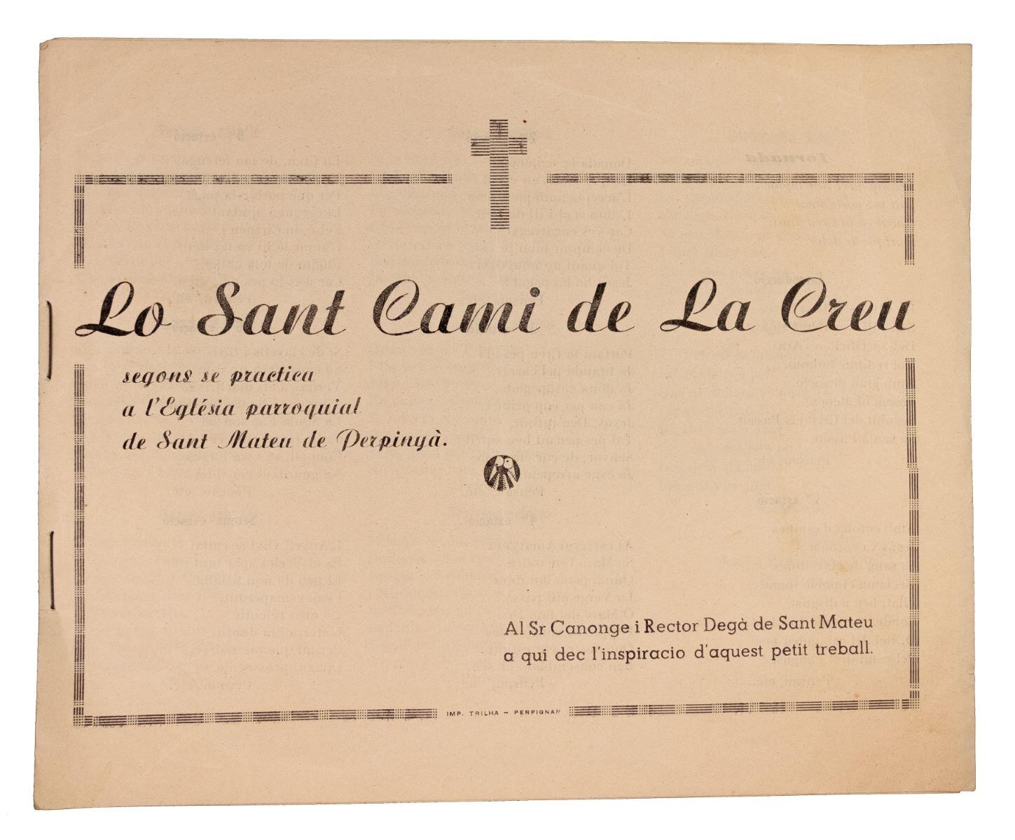 Lo Sant Cami de la Creu, segons se practica en l'eglésia parroquial de Sant Mateu de Perpinyà, 20e siècle