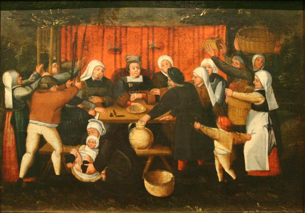 Scène de banquet d'Epiphanie (titre de l'inventaire) ; Scène de mariage: le repas de noces (titre d'usage), Marten Van Cleve, 16e siècle
