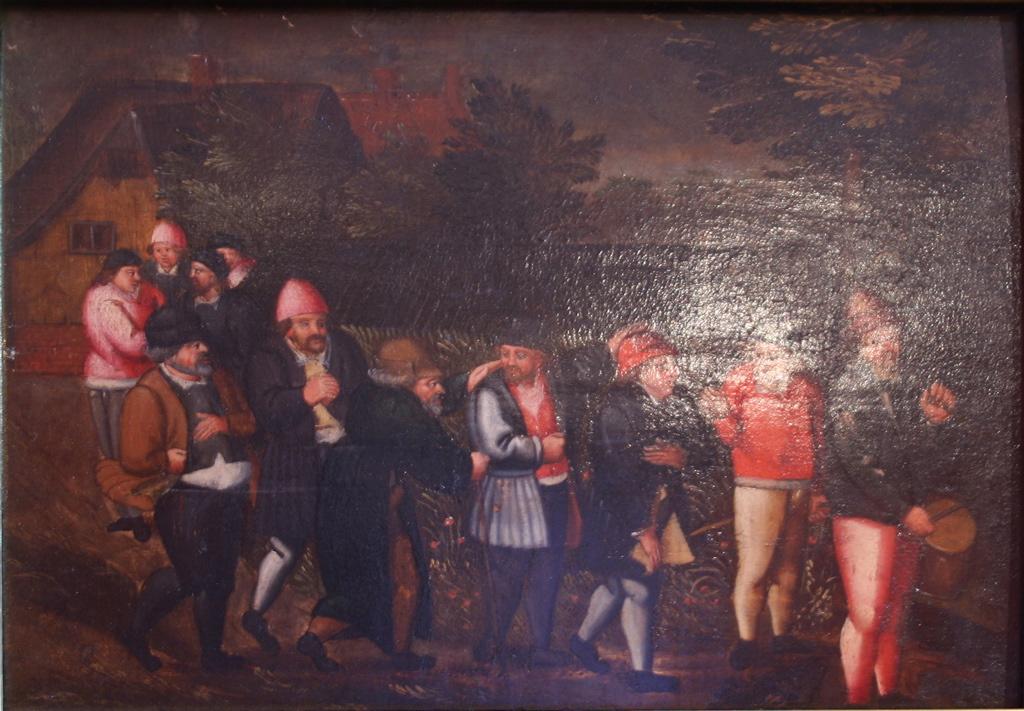 Bourgeois se rendant au tir à l'arc (titre de l'inventaire) ; Scène de mariage : le cortège du fiancé (titre d'usage), Marten Van Cleve, 16e siècle