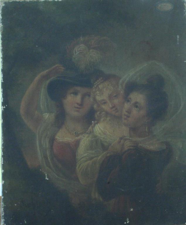 Les trois soeurs, portrait d'après nature (titre de l'inventaire), Antoine Narcisse Robinot, 1832