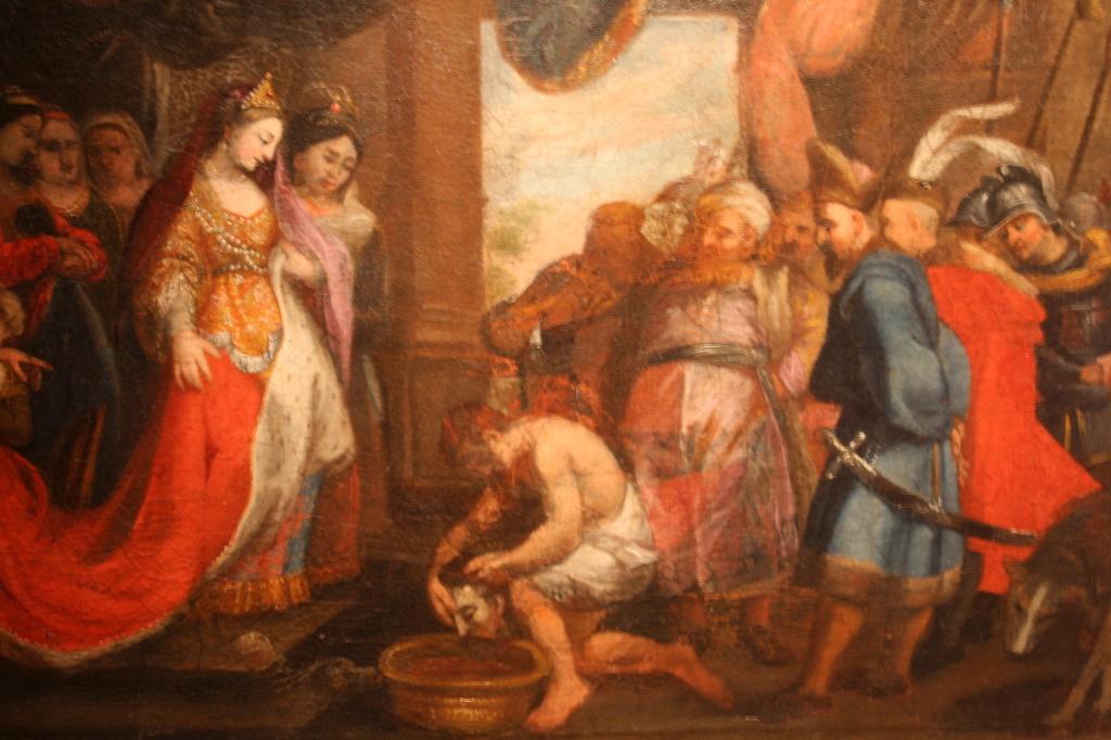 Copie de la décollation de Saint Jean Baptiste (titre de l'inventaire) ; Thomyris, reine des Scythes, fait plonger la tête de Cyrus II le Grand, roi de Perse, dans une bassine de sang (autre titre), Petrus Paulus Rubens, 17e siècle, 18e siècle