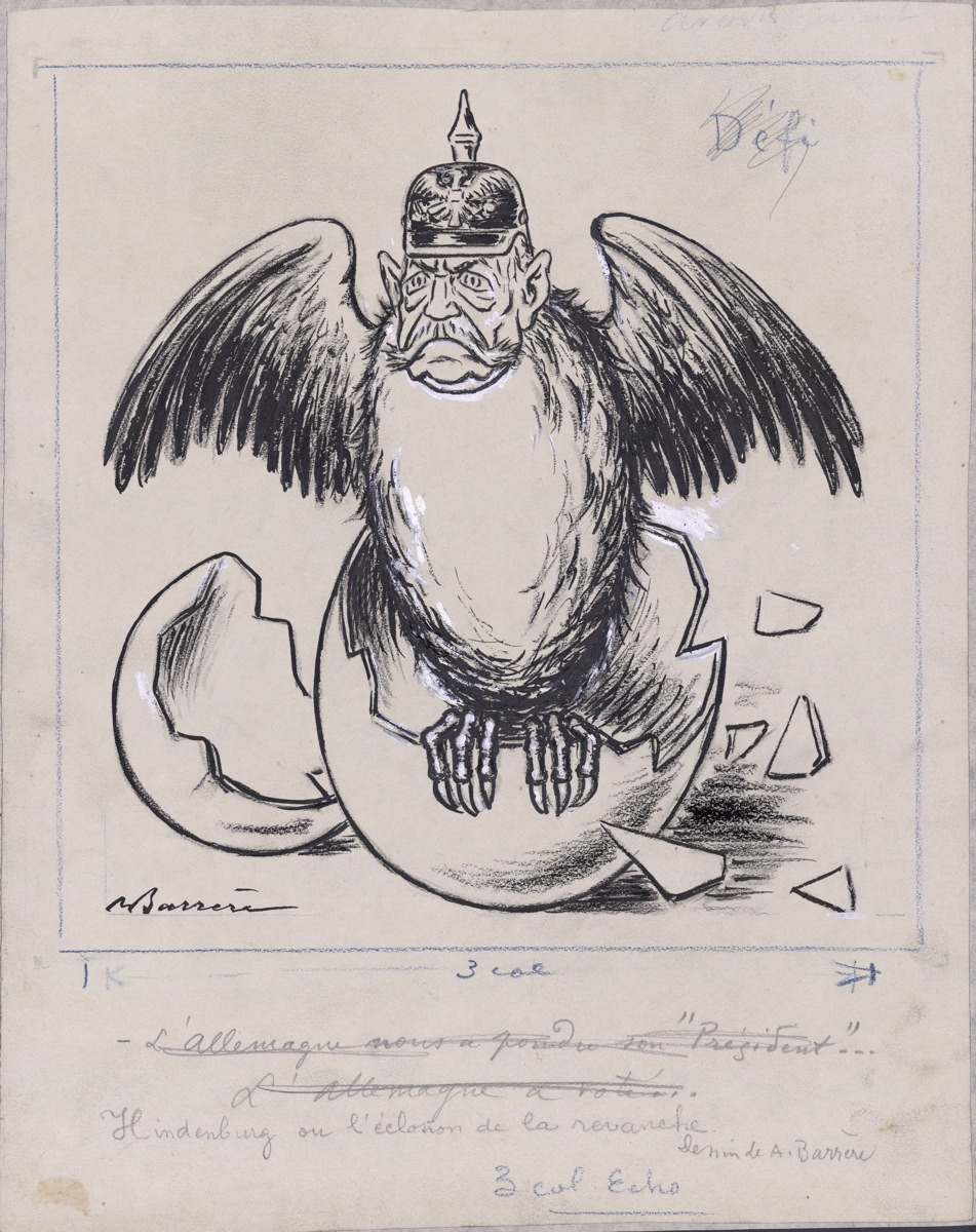 Hindenburg ou l'éclosion de la revanche, Adrien Barrère, 1914-1918