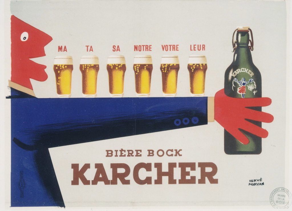 Ma ta sa notre votre leur / bière bock / Karcher (titre inscrit), Hervé Morvan, 1952