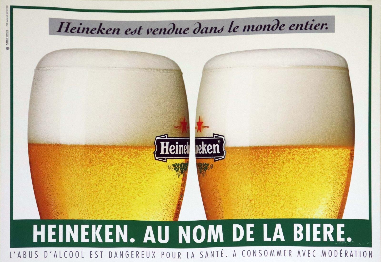 Heineken est vendue dans le monde entier. / Heineken. Au nom de la bière. (titre inscrit)_0