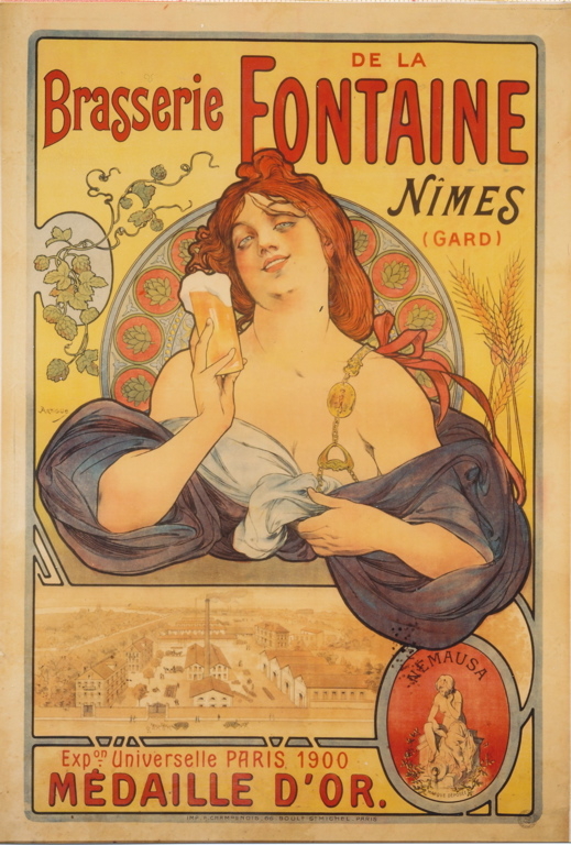 Brasserie / de la / Fontaine / Nîmes / (Gard) (titre inscrit), Albert Émile Artigue, 1900 vers