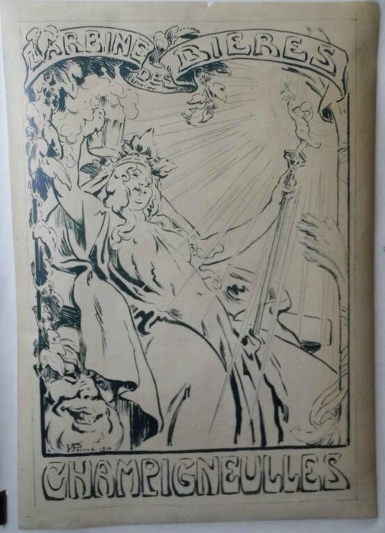La Reine des Bières / Champigneulles (titre inscrit), Victor Prouvé, 1912