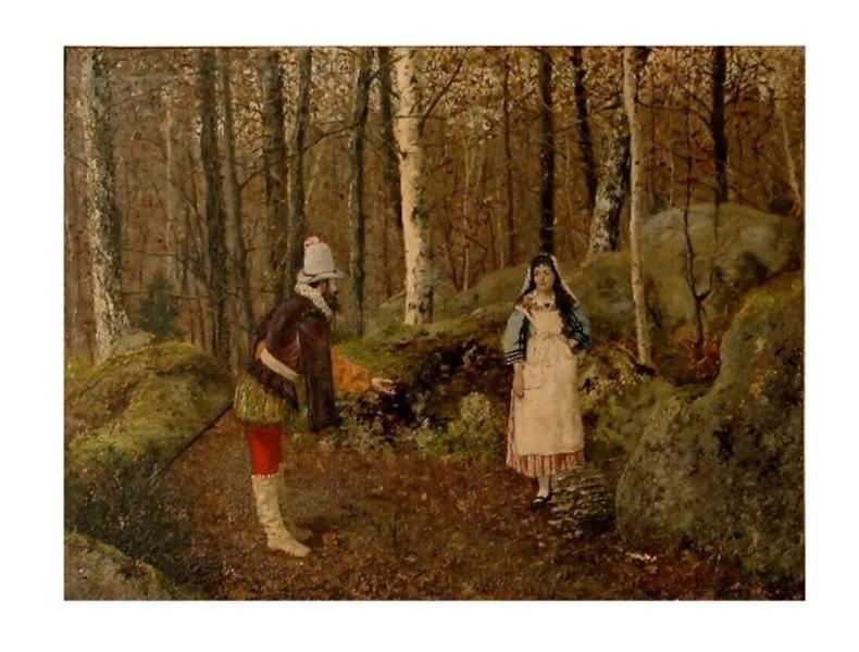 Scène galante dans un bois, Jean-François Raffaëlli, 1873