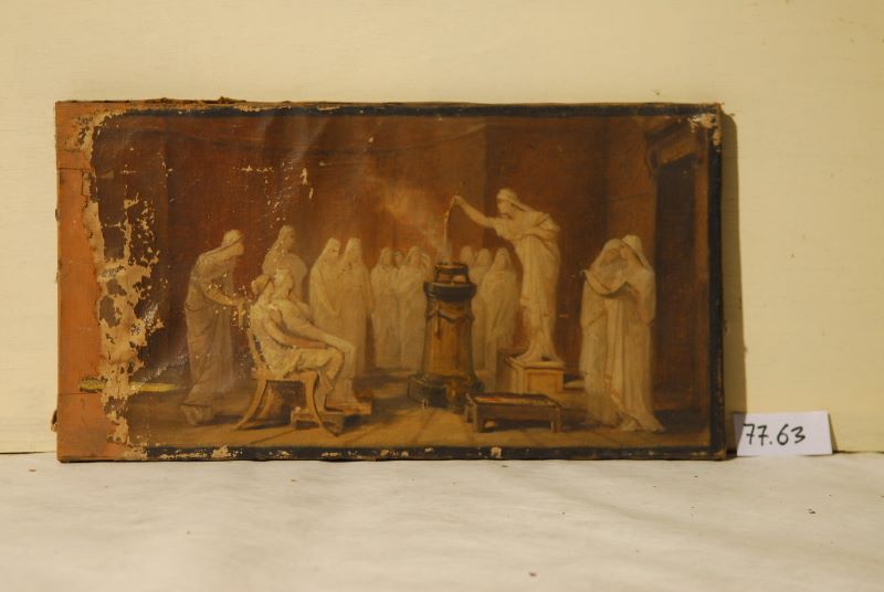 Education des vestales - entretien du feu sacré, Louis-Hector Leroux, 1878 ?